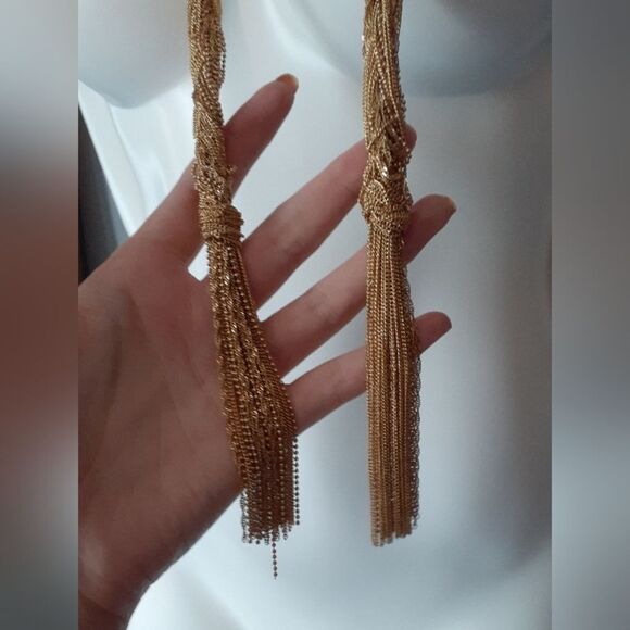 Zara Rope Chain Necklace Long Gold Multi-Chain - Picture 3 of 8